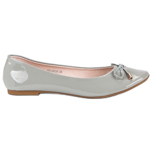 Ideal Shoes bailarinas cinza lacadas