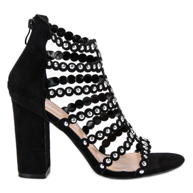 Sergio Todzi Sandálias pretas no poste preto