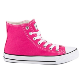 Andy Z Tênis clássico acima do tornozelo rosa