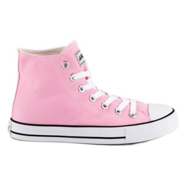 Andy Z Tênis clássico acima do tornozelo rosa