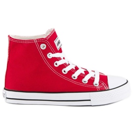 Andy Z Tênis clássico acima do tornozelo vermelho