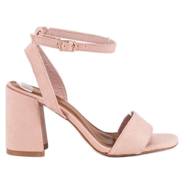 Sandálias de camurça rosa