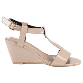 Filippo Sandálias de cunha lacadas marrom