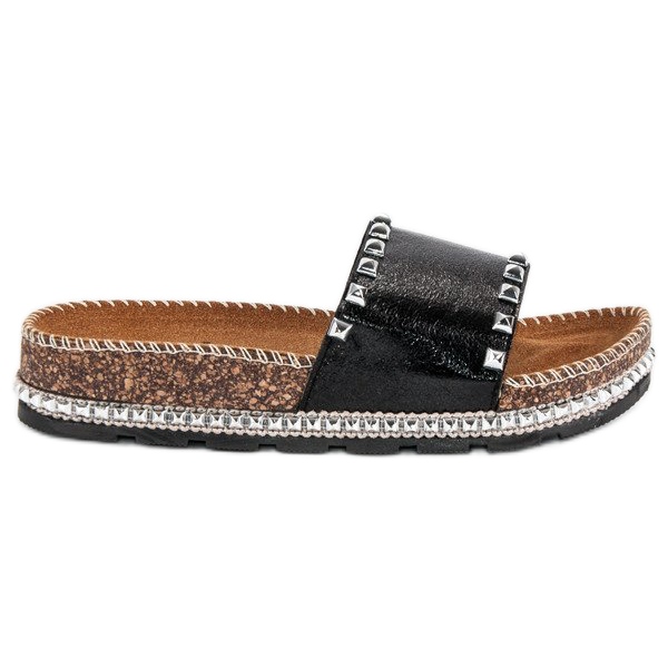 Seastar chinelos femininos estilosos preto