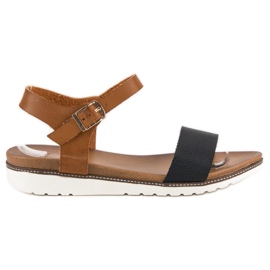 Licean Sandálias rasas com fivela marrom