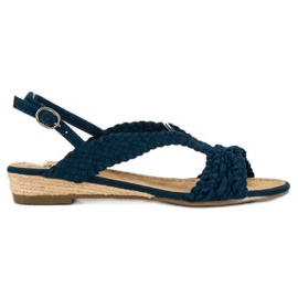 Corina sandálias de tecido azul marinho