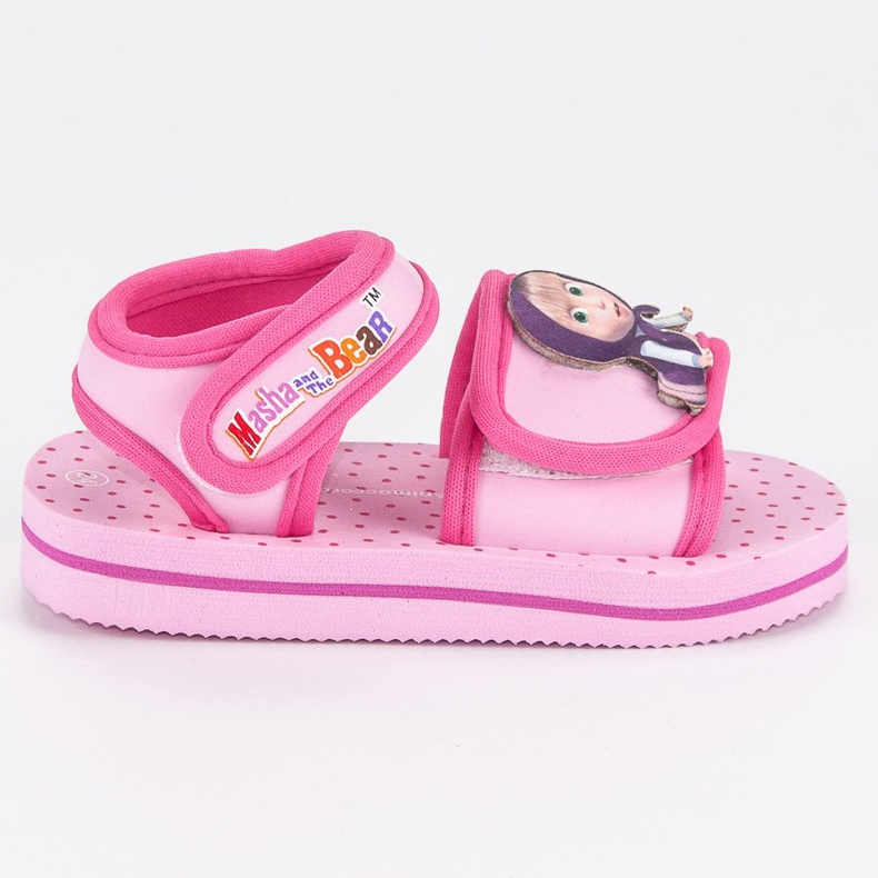 Masha e as sandálias de velcro de urso rosa