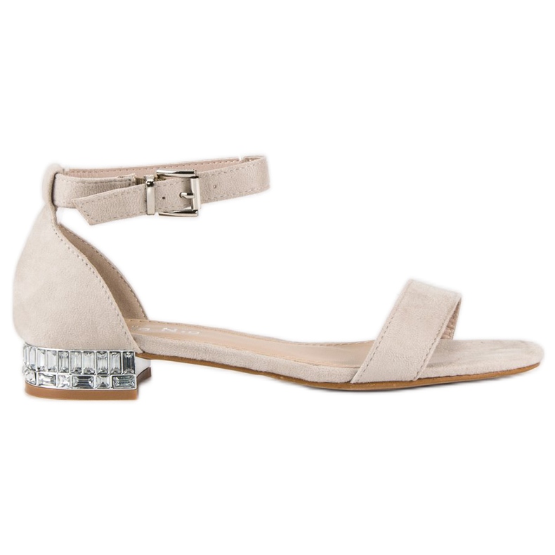 Nio Nio elegantes sandálias de camurça castanho