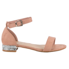 Nio Nio elegantes sandálias de camurça rosa