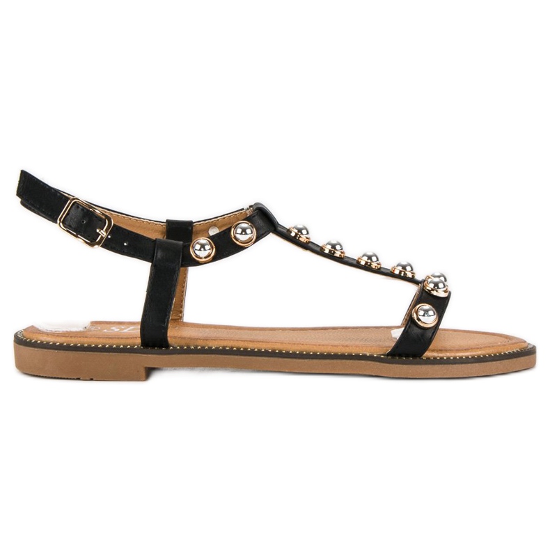 SDS Sandálias pretas com fivela preto