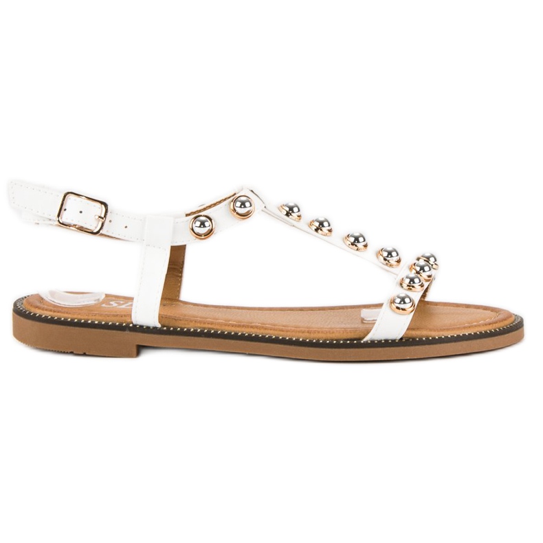 SDS Sandálias brancas com fivela branco SDS Sandálias brancas com fivela branco