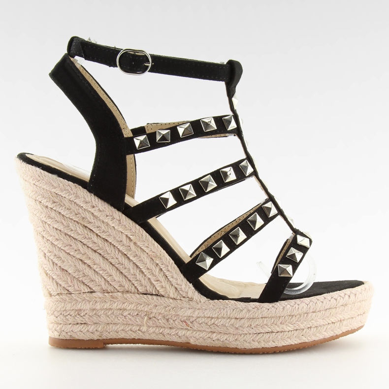 Alpercatas pretas em cunha 3811-17 Preto