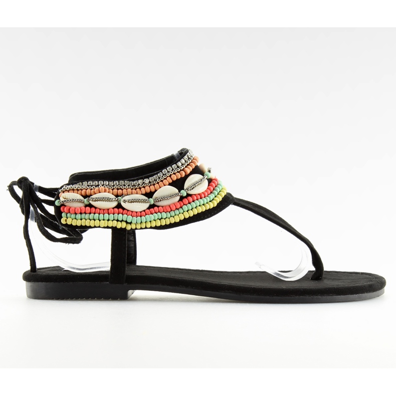 Sandálias pretas com contas 8241 pretas preto