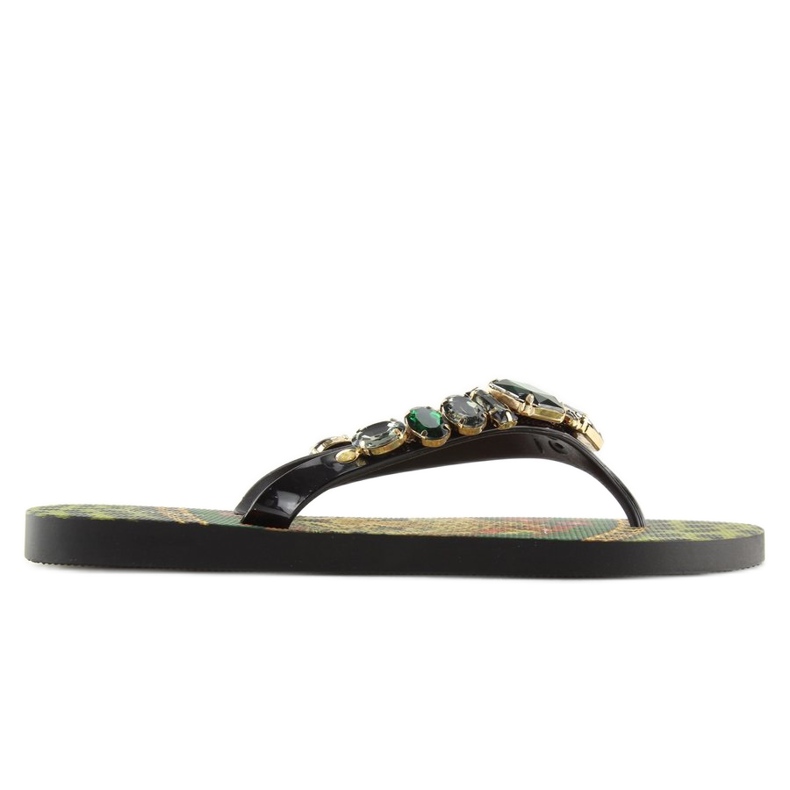 Chinelos com pedras 8250 Verde preto