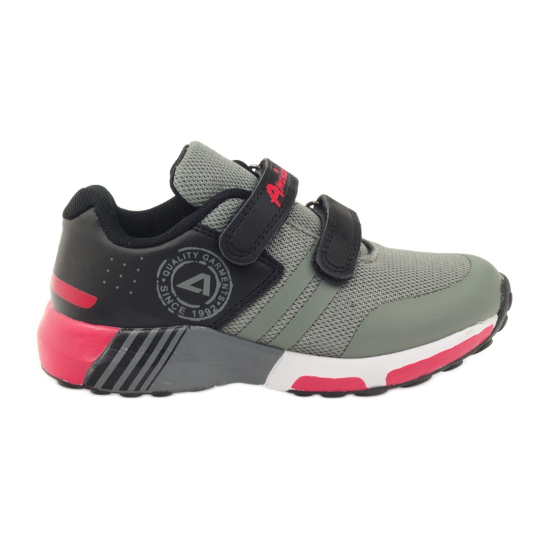 American Club Sapatos esportivos American ADI para crianças 16687 cinza preto vermelho
