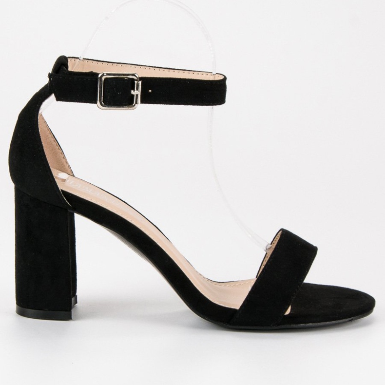 Diamantique Sandálias de camurça em um poste preto