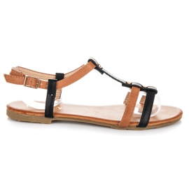 Licean Sandálias com fecho preto marrom