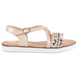 Vices sandálias de patente marrom multicolorido