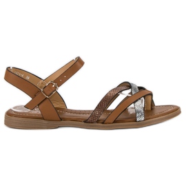 Small Swan Sandálias Marrom Clássicas castanho cinza