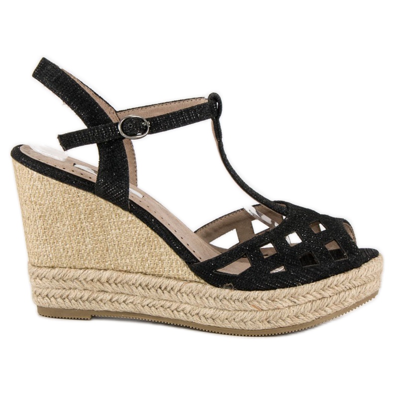 Corina Sandálias de cunha confortáveis preto