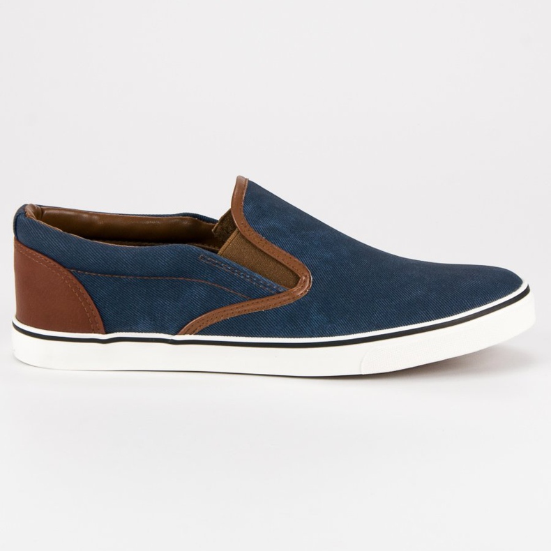 SDS Slipons masculinos casuais castanho azul azul marinho