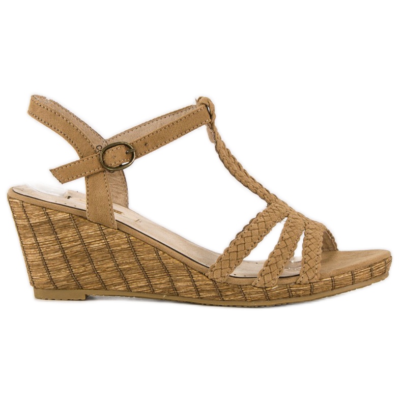 Corina Sandálias de cunha confortáveis castanho