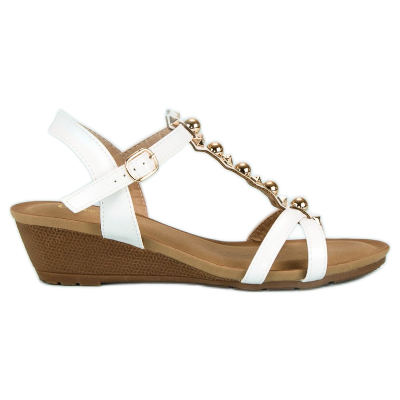 Sandálias de cunha branca branco