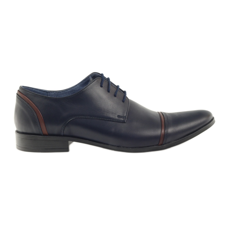Veni vici Sapatos de couro formal, azul marinho masculino 149
