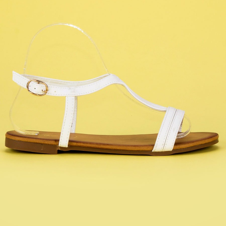 Bella Star Sandálias femininas confortáveis branco