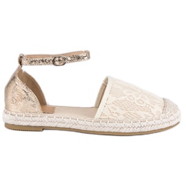 Nio Nio Alpercatas de renda castanho amarelo Nio Nio Alpercatas de renda castanho amarelo