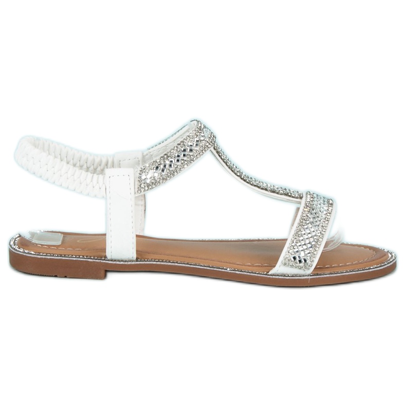 Juliet Sandálias elegantes com elástico branco