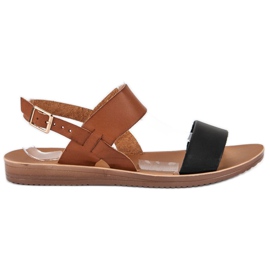 Sandálias casuais preto marrom