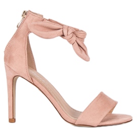 Bestelle Sandálias de camurça com zíper rosa Bestelle Sandálias de camurça com zíper rosa