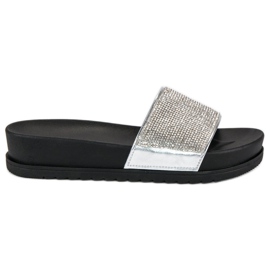 Chinelos de prata elegantes cinza