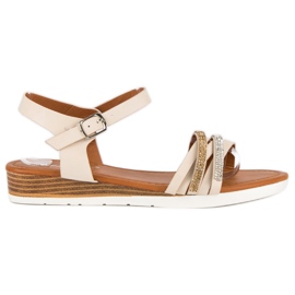 Fama Sandálias de salto baixo marrom