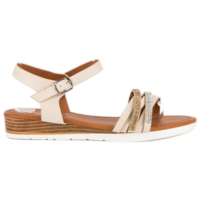 Fama Sandálias de salto baixo castanho