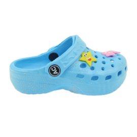 American Club chinelos de crochê azul americano