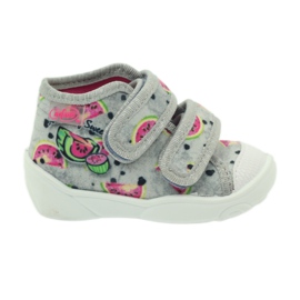 Sneakers chinelos em melancias cinzentas Befado cinza verde rosa