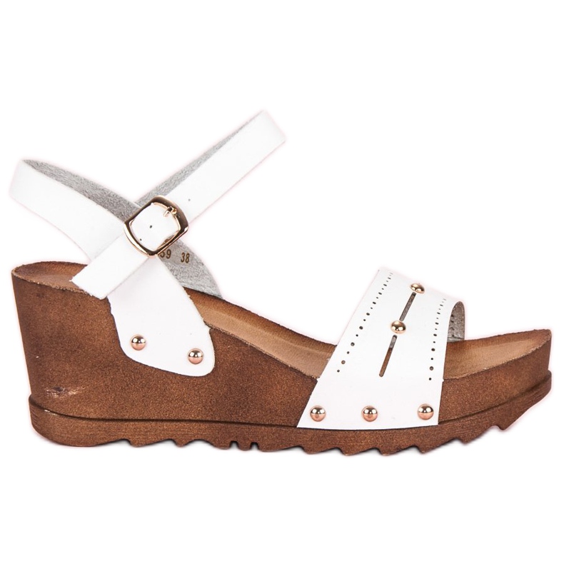 Sandálias de cunha branca branco