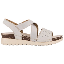 Sandália vinceza sem salto marrom cinza multicolorido