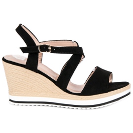 Anesia Paris sandálias de cunha preta preto