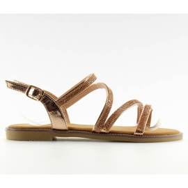 Sandália com zircônias cúbicas rosa K952 Champagne