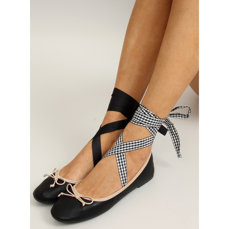 Bailarinas com fita dupla 1193 Preto