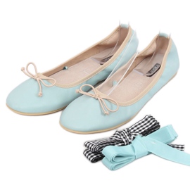 Bailarinas com fita dupla 1193 Blue azul