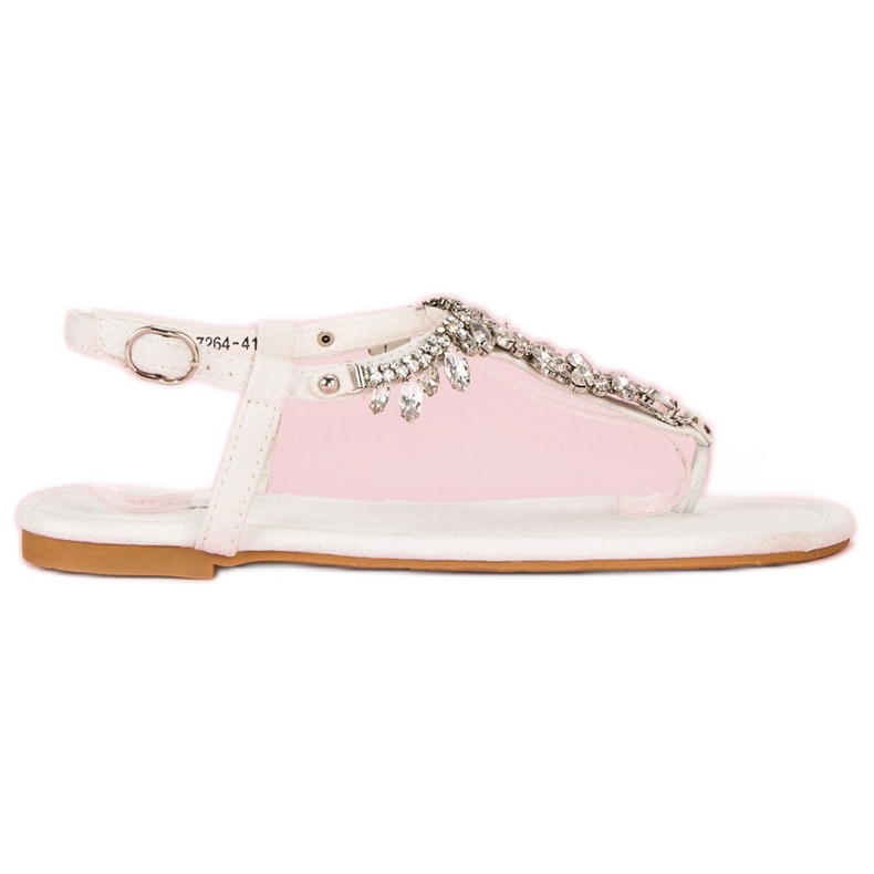 Vices Vícios elegantes de sandálias planas branco