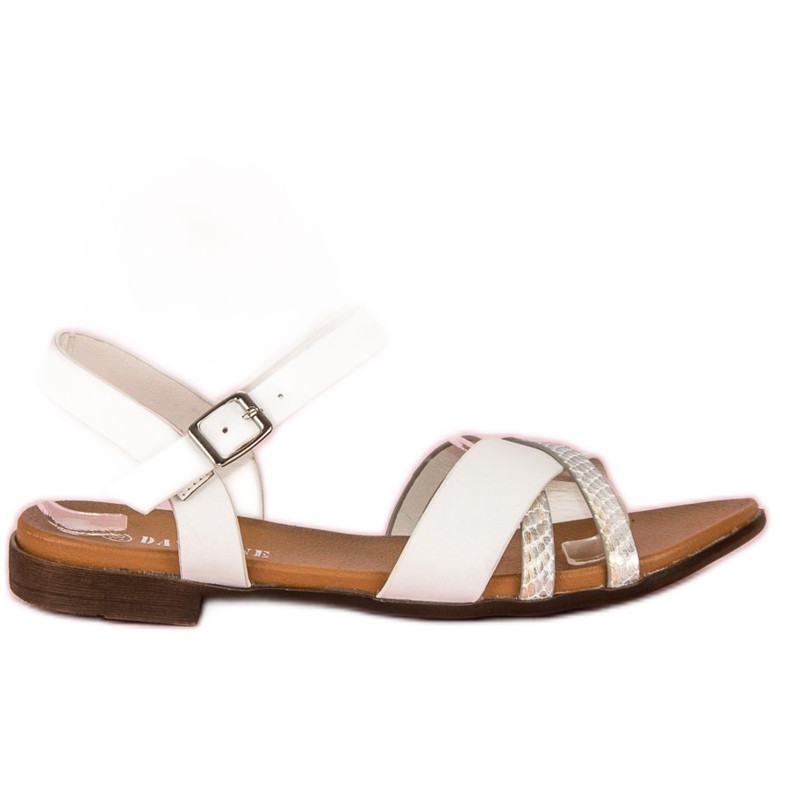 L. Day sandálias rasas brancas branco cinza