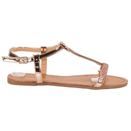 Abloom Sandálias planas lacadas rosa