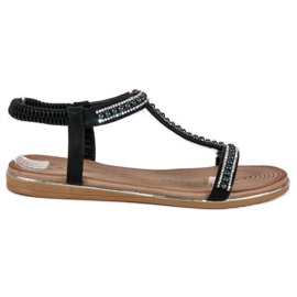 Juliet sandálias rasas pretas preto