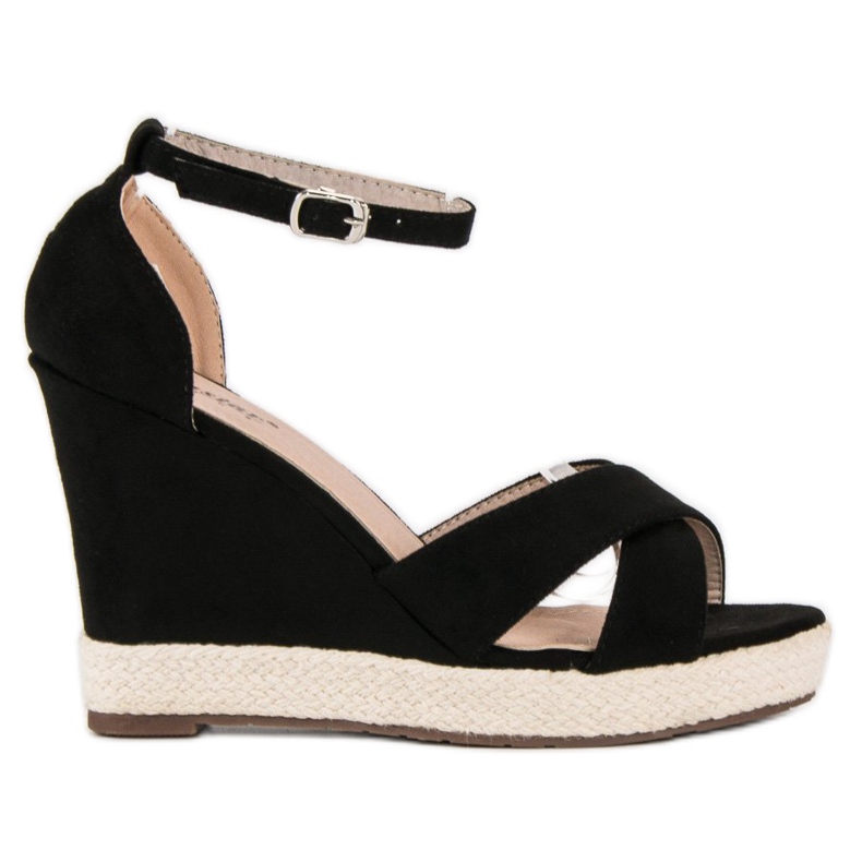 Seastar Sandálias de cunha de camurça preto