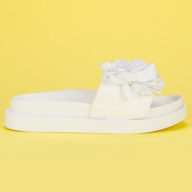 Seastar chinelos femininos de flores branco Seastar chinelos femininos de flores branco